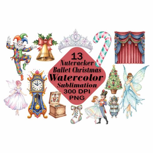 Nutcracker Ballet Watercolor Sublimation cover image.