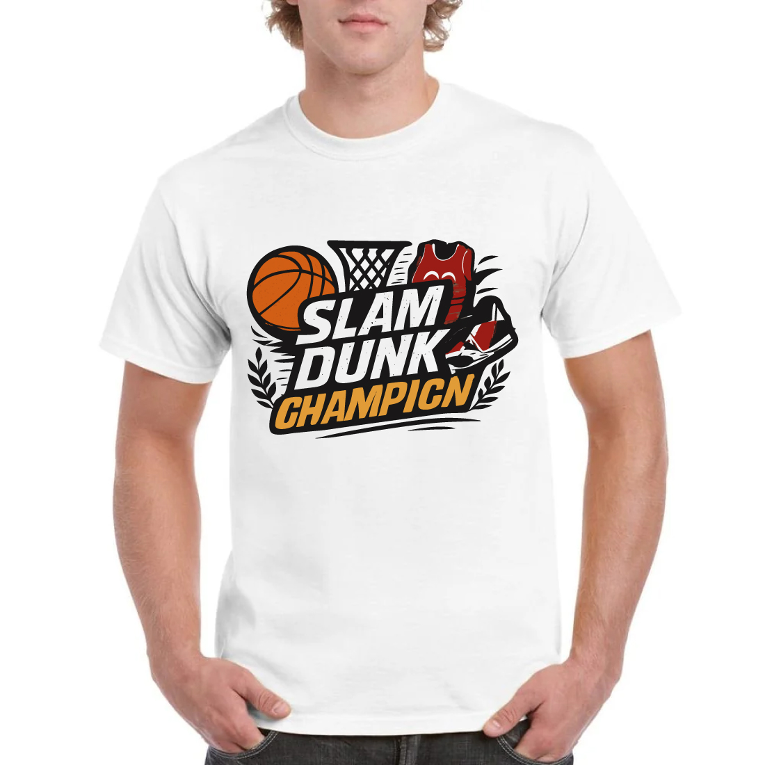 Slam Dunk Champion Basketball Hoop T-Shirt cover image.