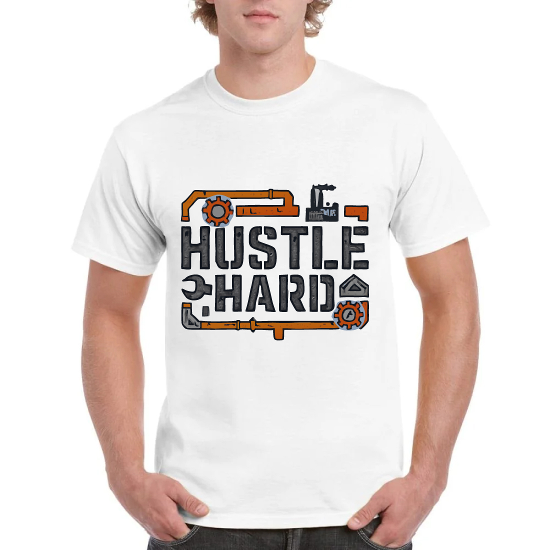 Hustle Hard T-Shirt Work Tools Motivational Design cover image.