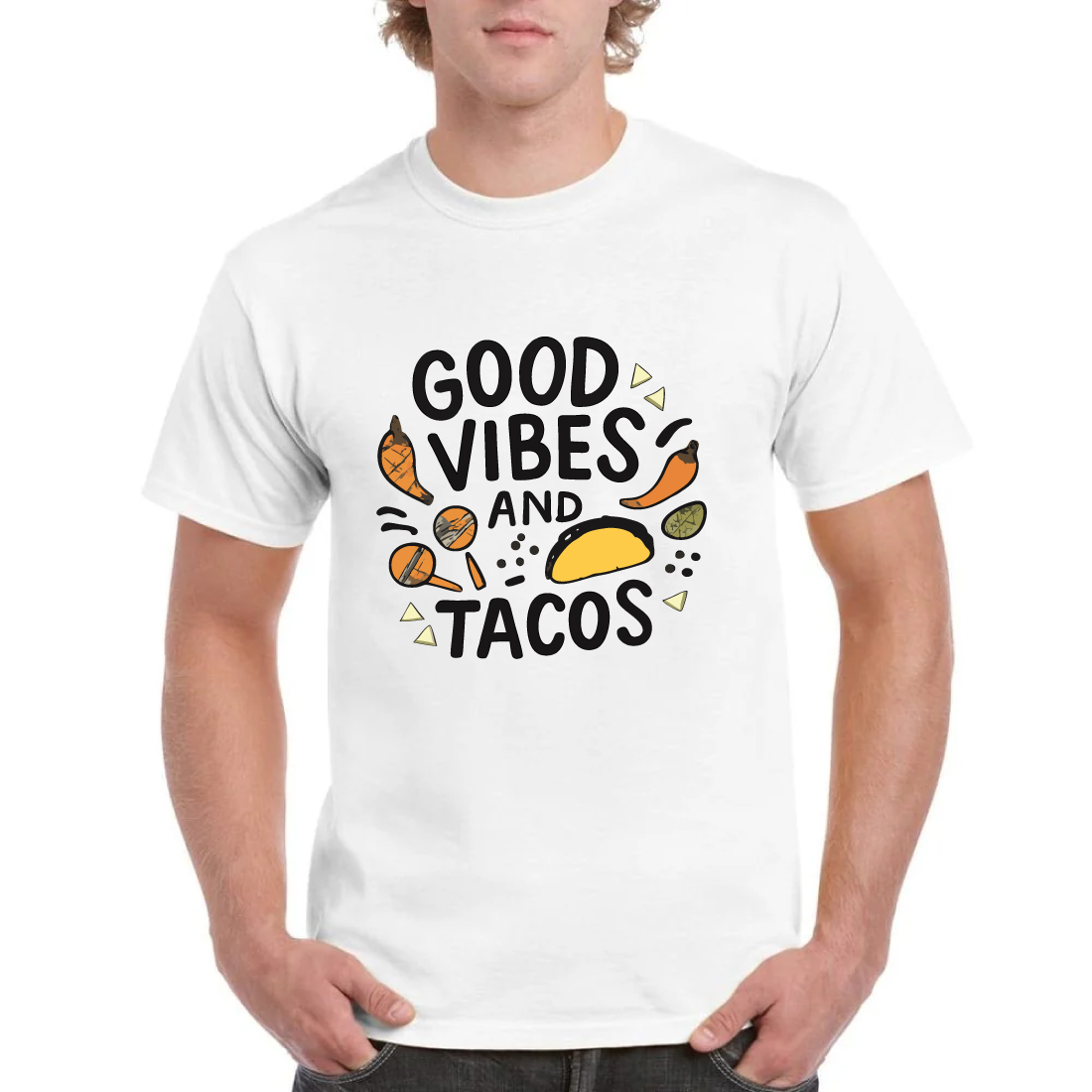 Good Vibes And Tacos Funny Food T-Shirt Mexican cover image.
