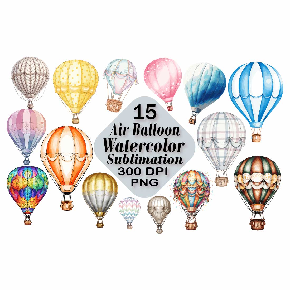 Air Balloon Watercolor Sublimation cover image.