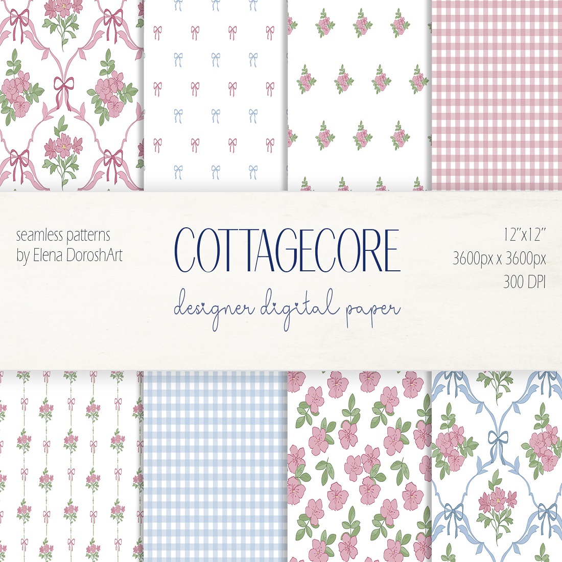 1 Blooming Cottagecore Dreams Floral Pattern Collection cover image.