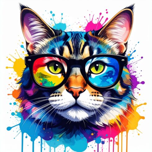 Groovy Dancing Cat in Colorful Clothes and Sunglasses – Playful Digital Illustration cover image.