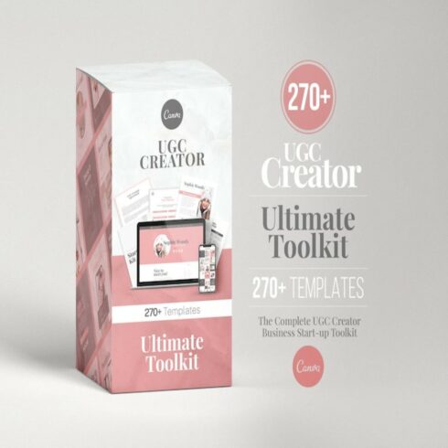UGC Creator Ultimate Toolkit, Portfolio Template, Influencer Contract Template, Media Kit, Social Media Trackers, Instagram Content Prompts Digital cover image.