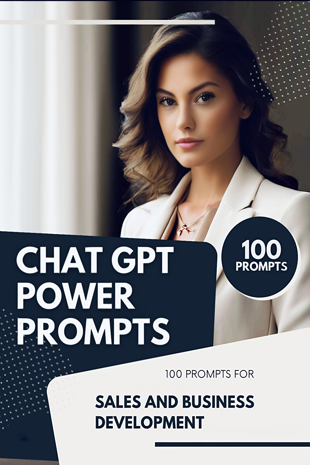 Chat GPT Power Prompts Sales And Business Development AI pinterest preview image.