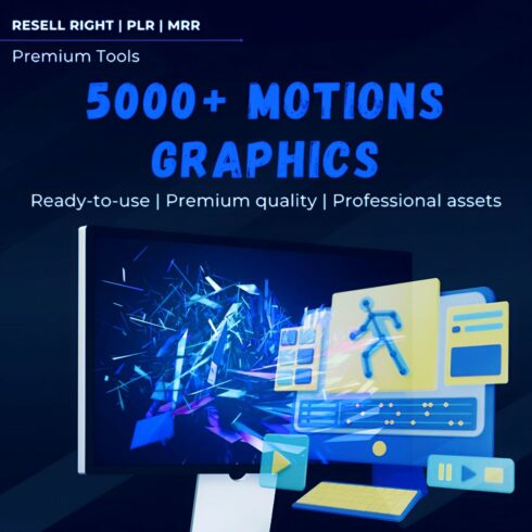 5,000+ Motion Graphics Templates Bundle Digital Download cover image.