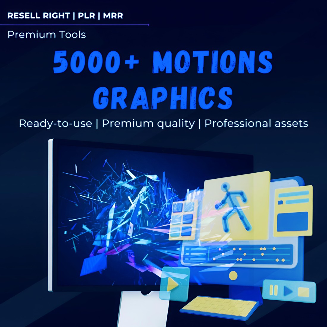 5,000+ Motion Graphics Templates Bundle Digital Download preview image.