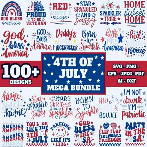 4th of July Mega Bundle, Independence Day SVG, 100+ Designs, Heather Roberts Art Bundle,America svg,USA Flag svg,Cut Files Cricut,Silhouette Digital Download cover image.