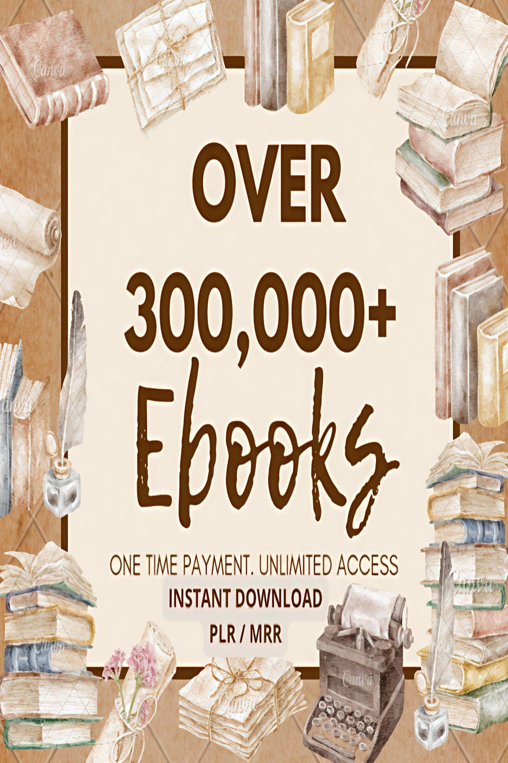 300,000 eBooks Mega Bundle-Reference Mor, Resaleable Ebooks, Technical Specifications Passive Income, Financial Ebooks, Bestsellers Digital Download pinterest preview image.
