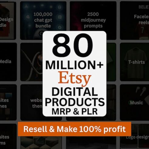 80+ Million Digital Products Master Bundle for Passive Income | Includes PLR (Private Label Rights) & MRR Resell License Digital Product cover image.