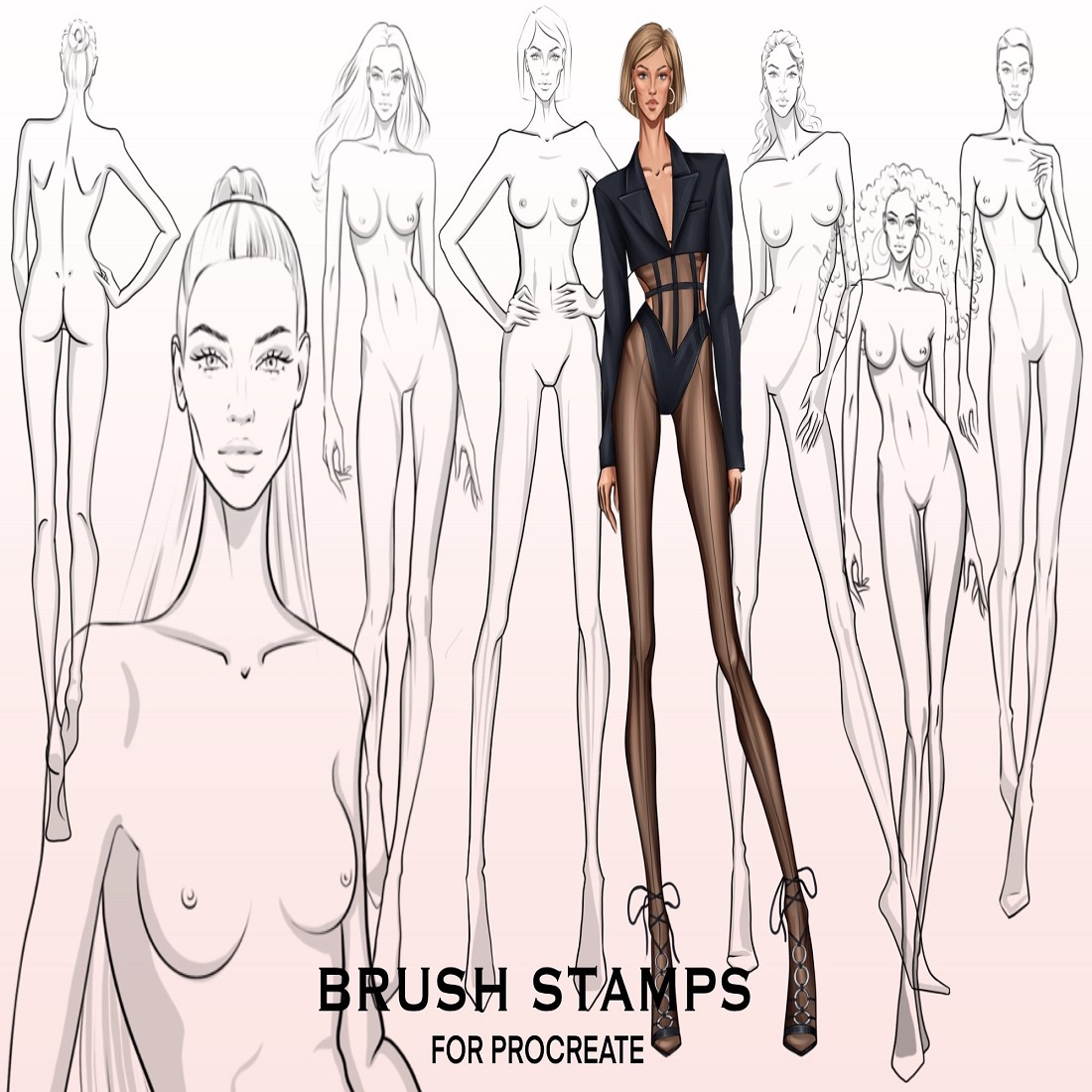 11 procreate figure stamps girl procreate stamps 349