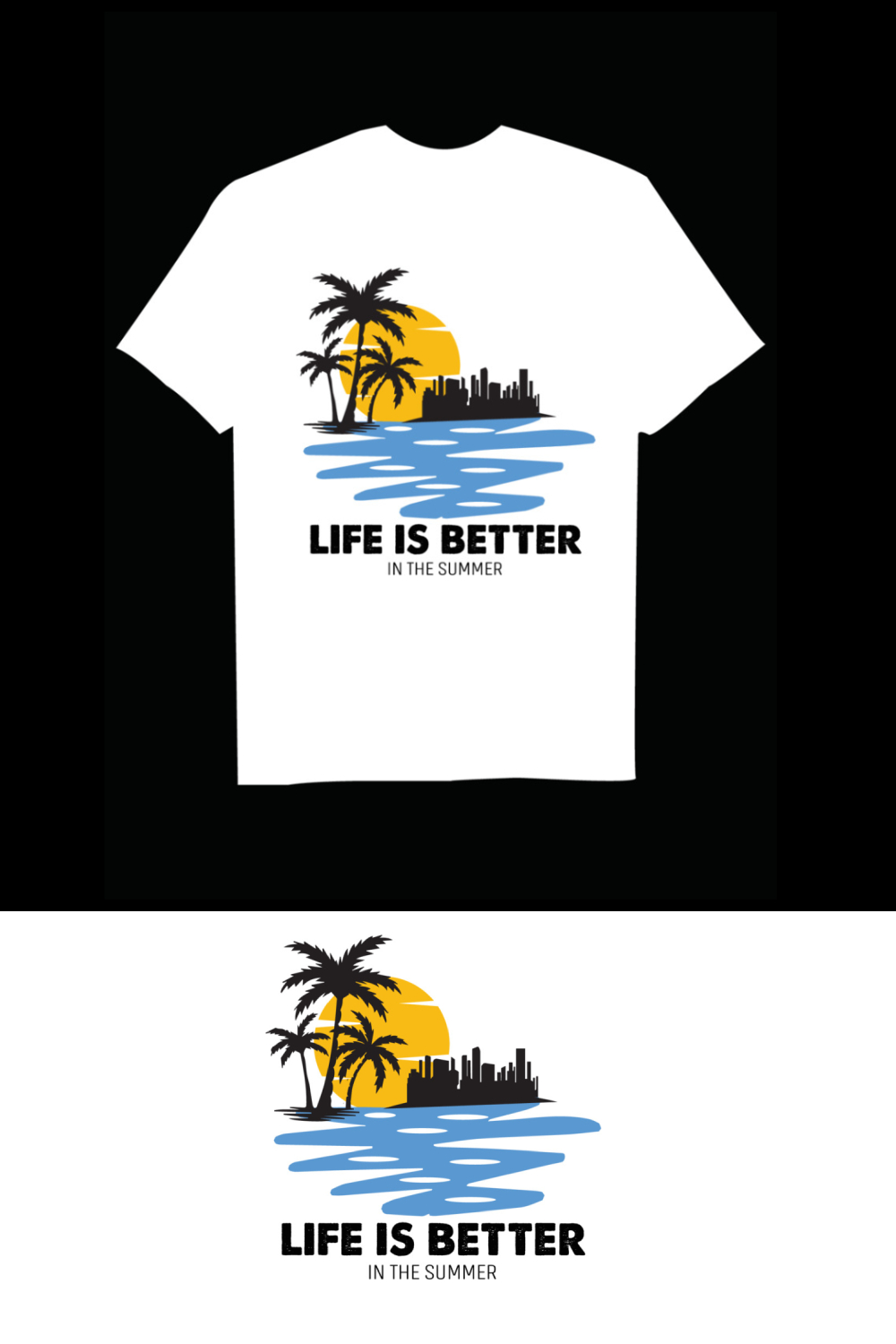 Summer day Quote T-Shirt design pinterest preview image.