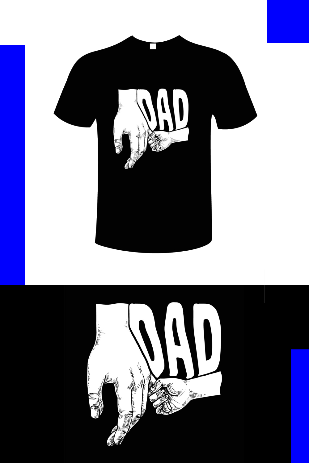 Father's Day T-Shirt Design Vector pinterest preview image.