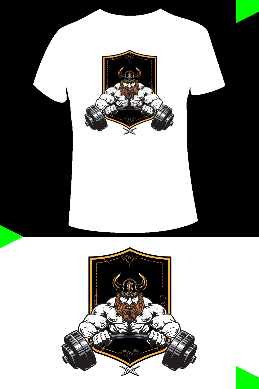 Gym T Shirt Design - Skull vector, Skulls, Skull T-Shirt Design Vector pinterest preview image.