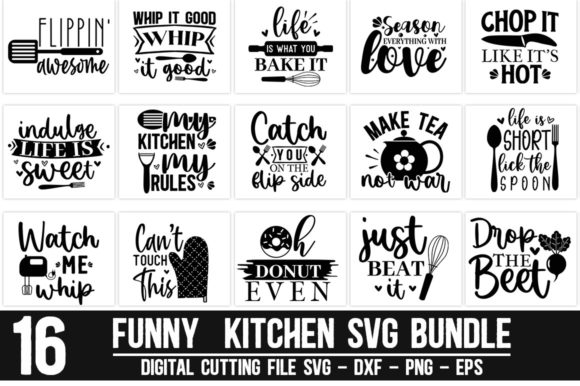 16 funny kitchen svg bundle graphics 12404306 1 1 580x386 495