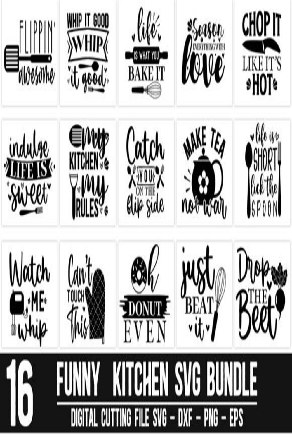 Funny Kitchen Bundle pinterest preview image.