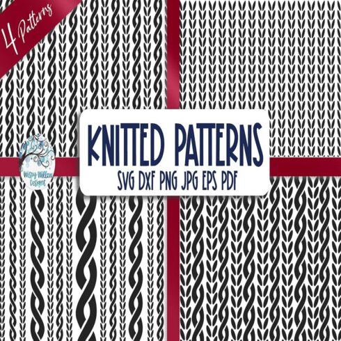 Knitted Pattern SVG Bundle Cable Stitch Sweater Texture cover image.