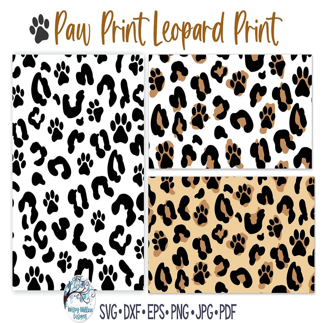 18 paw print leopard print patterns svg dog and cat 634