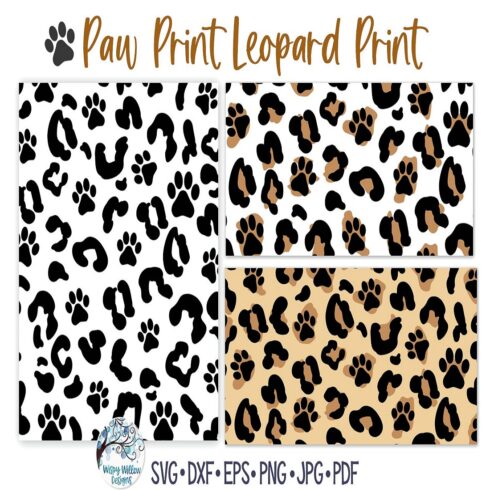 Paw Print Leopard Print Patterns SVG Dog and Cat cover image.
