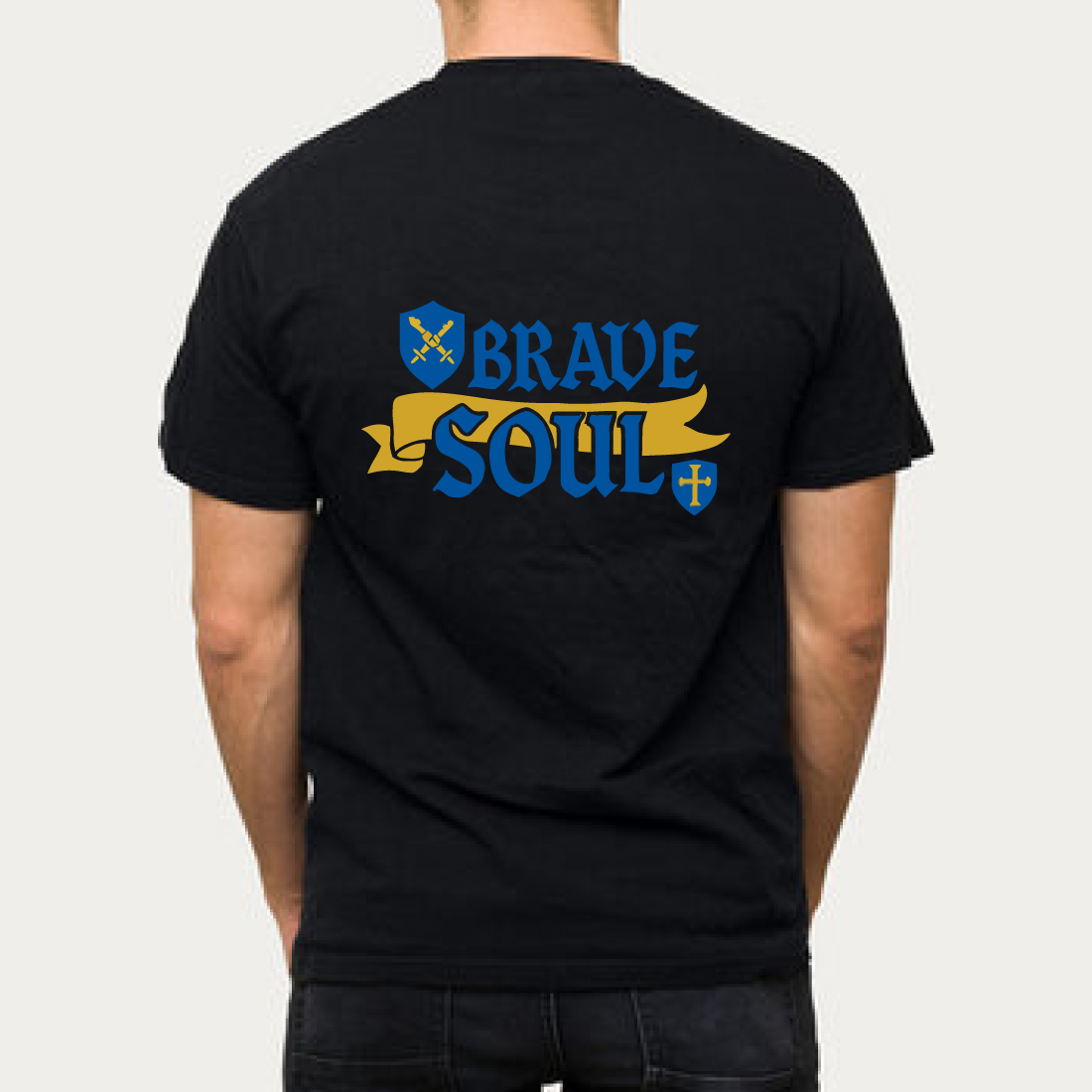 Brave Soul Medieval Fantasy T-Shirt Design preview image.