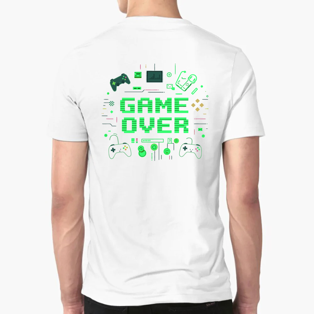 Game Over T-Shirt Gaming Controller Console Design preview image.