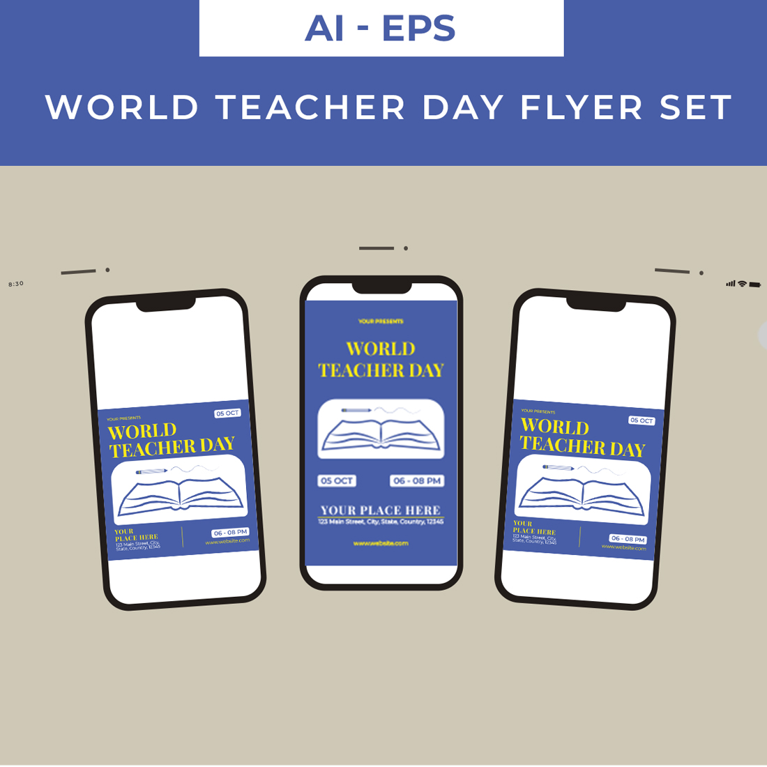 World Teacher Day Flyer Set preview image.
