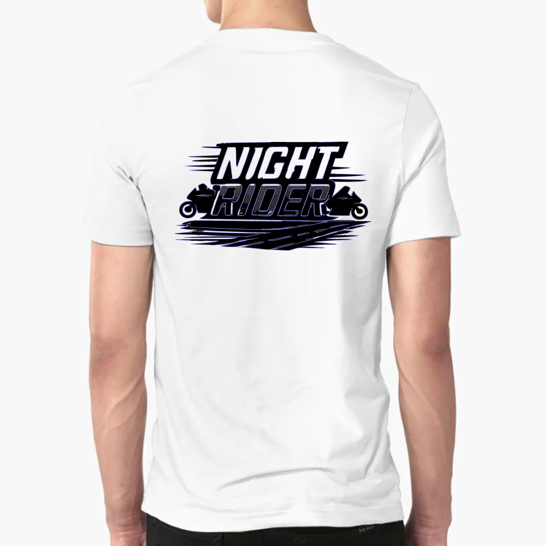 Night Rider Motorcycle T-Shirt Biker Speed Design preview image.