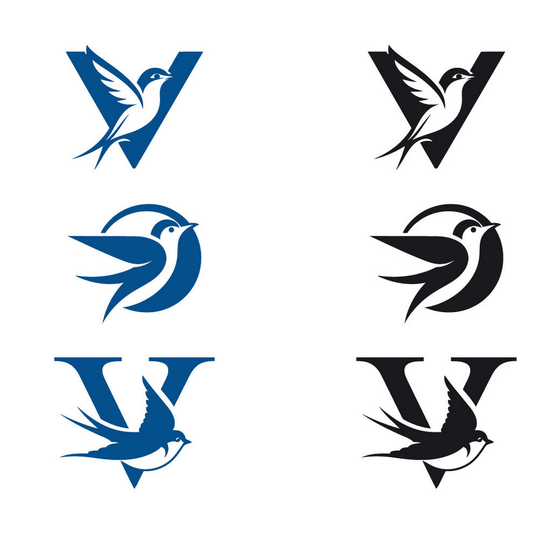bird letters logo preview image.