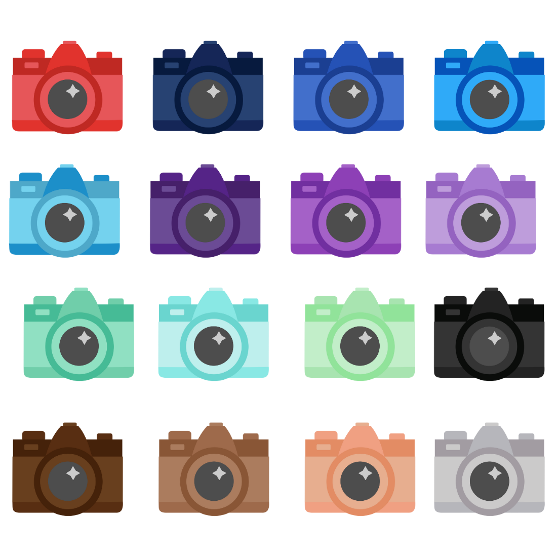 Cute Rainbow Camera Clipart preview image.