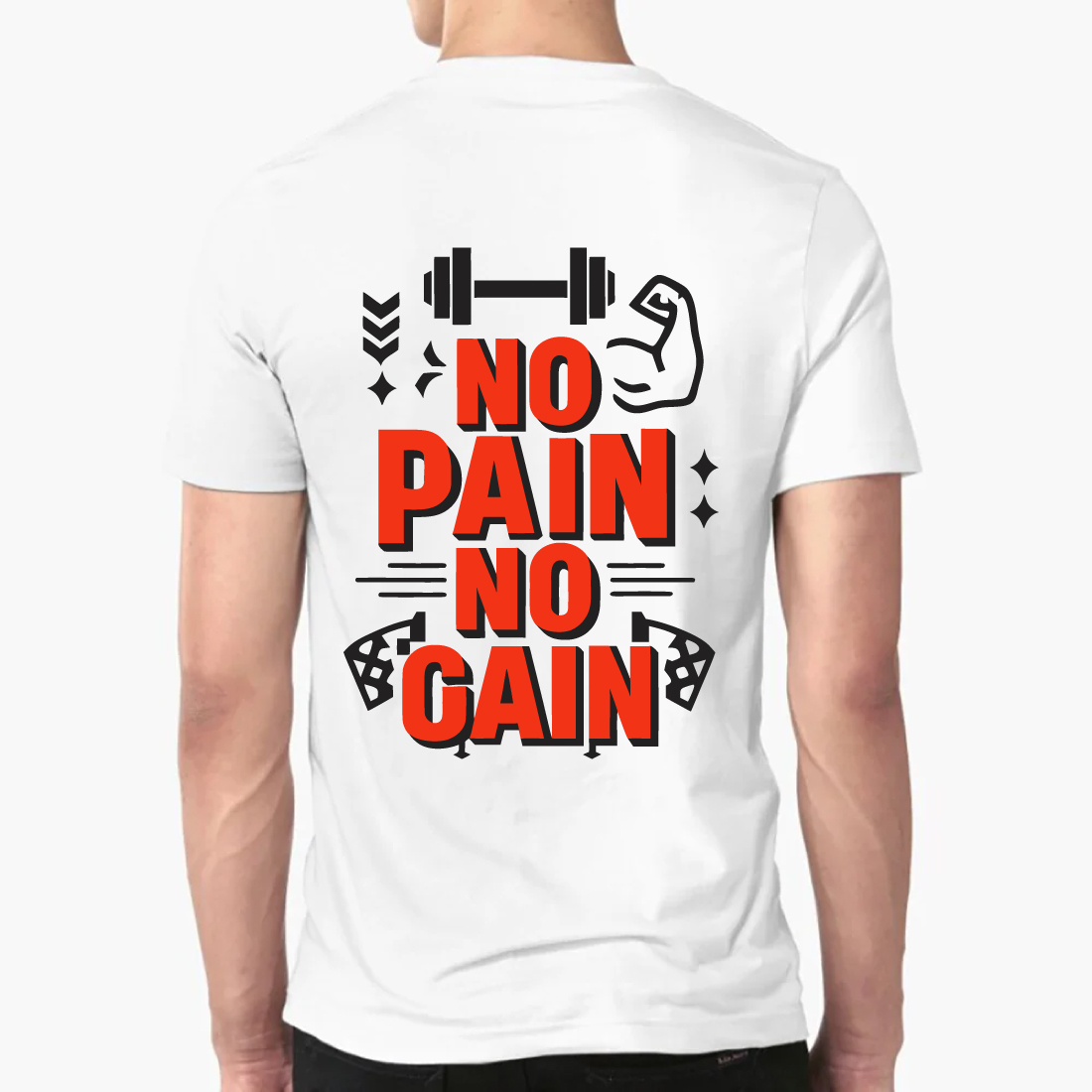 No Pain No Gain Gym Workout Fitness T-Shirt preview image.