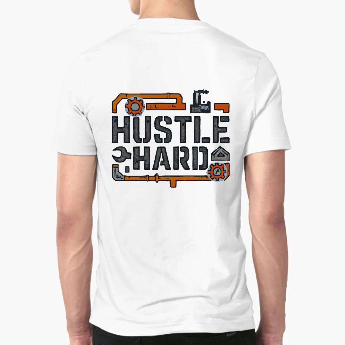 Hustle Hard T-Shirt Work Tools Motivational Design preview image.