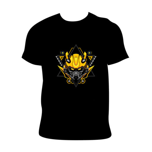 Illustration vector graphic of cyborg robot knight in the sacred geometry ornaments background, Perfect for T-Shirt Design cover image.