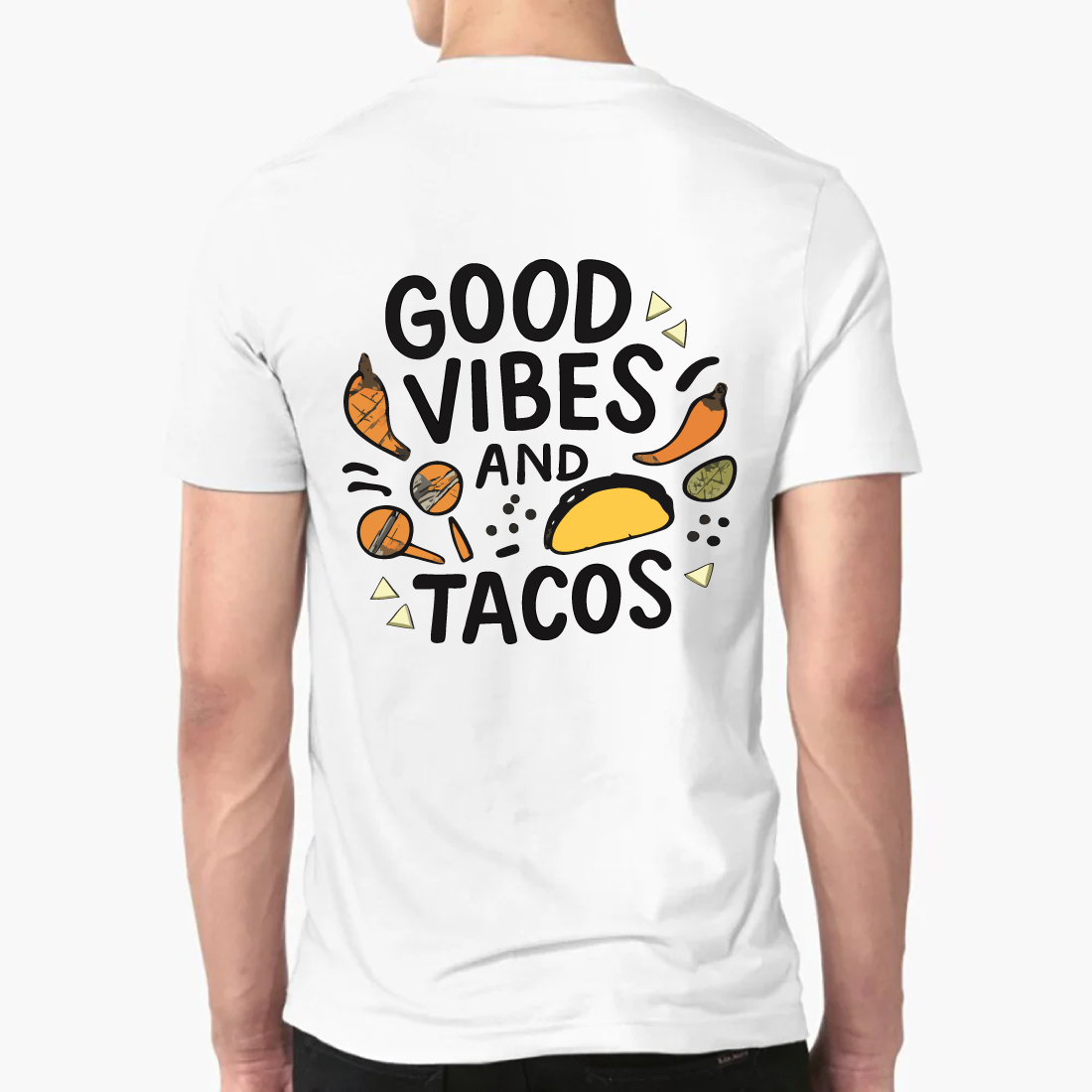 Good Vibes And Tacos Funny Food T-Shirt Mexican preview image.