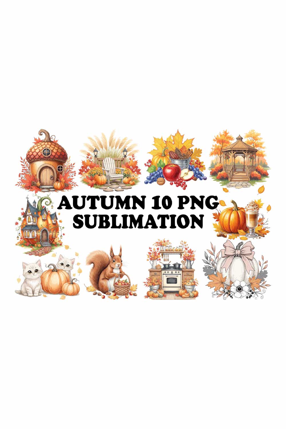 Cozy Autumn PNG Sublimation pinterest preview image.