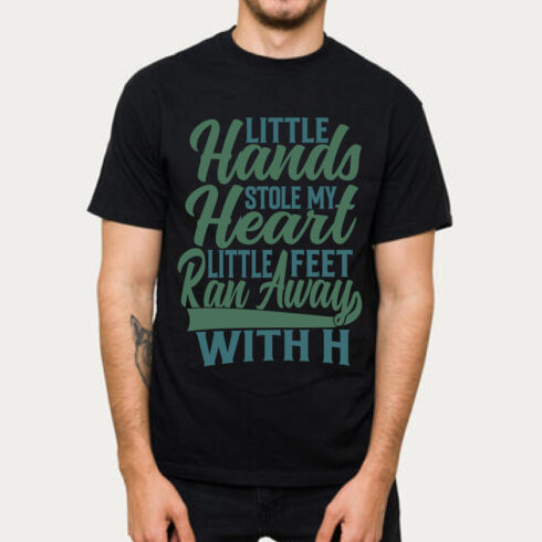 Little Hands Stole My Heart Dad Father T-Shirt cover image.
