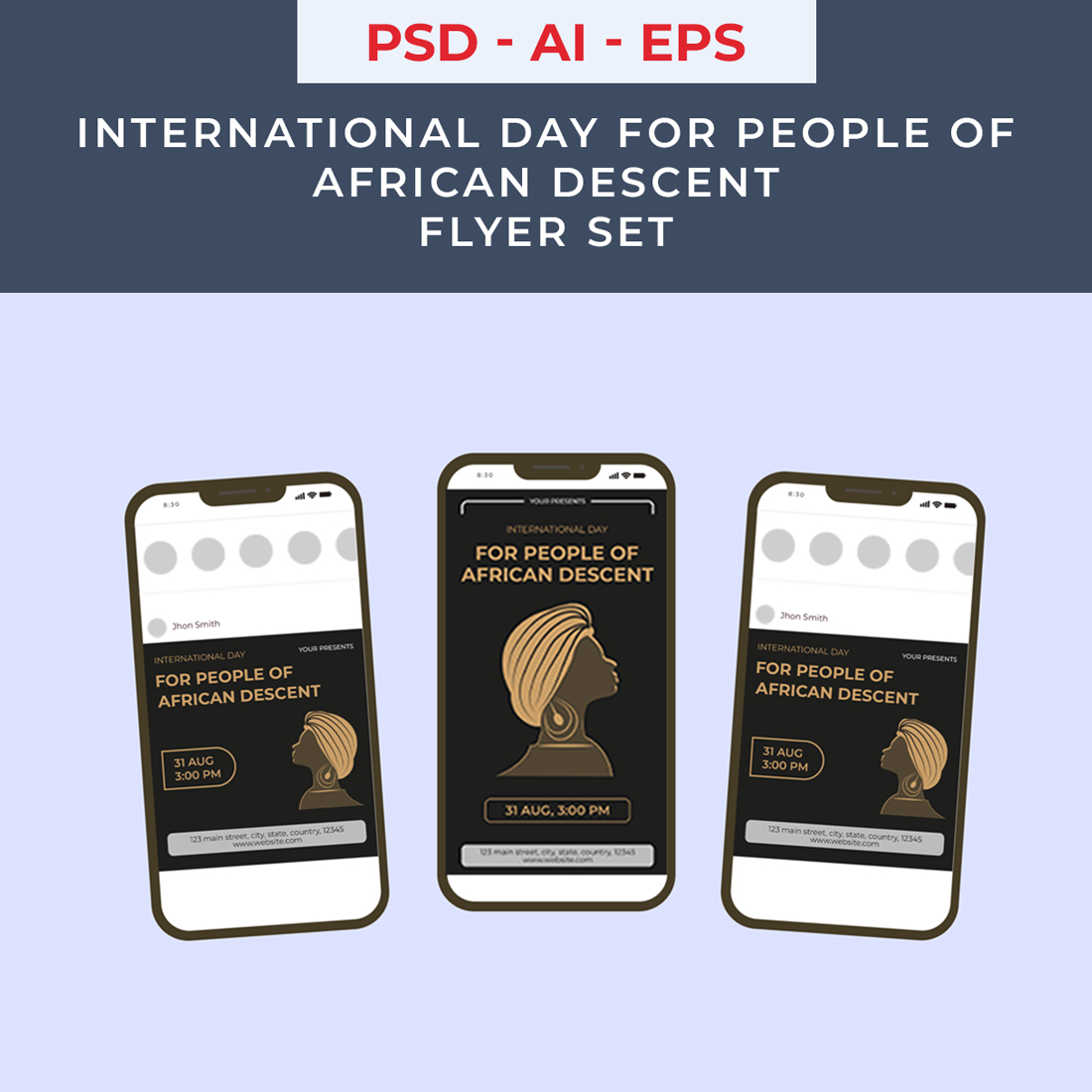 International Day for People of African Descent Flyer Set preview image.