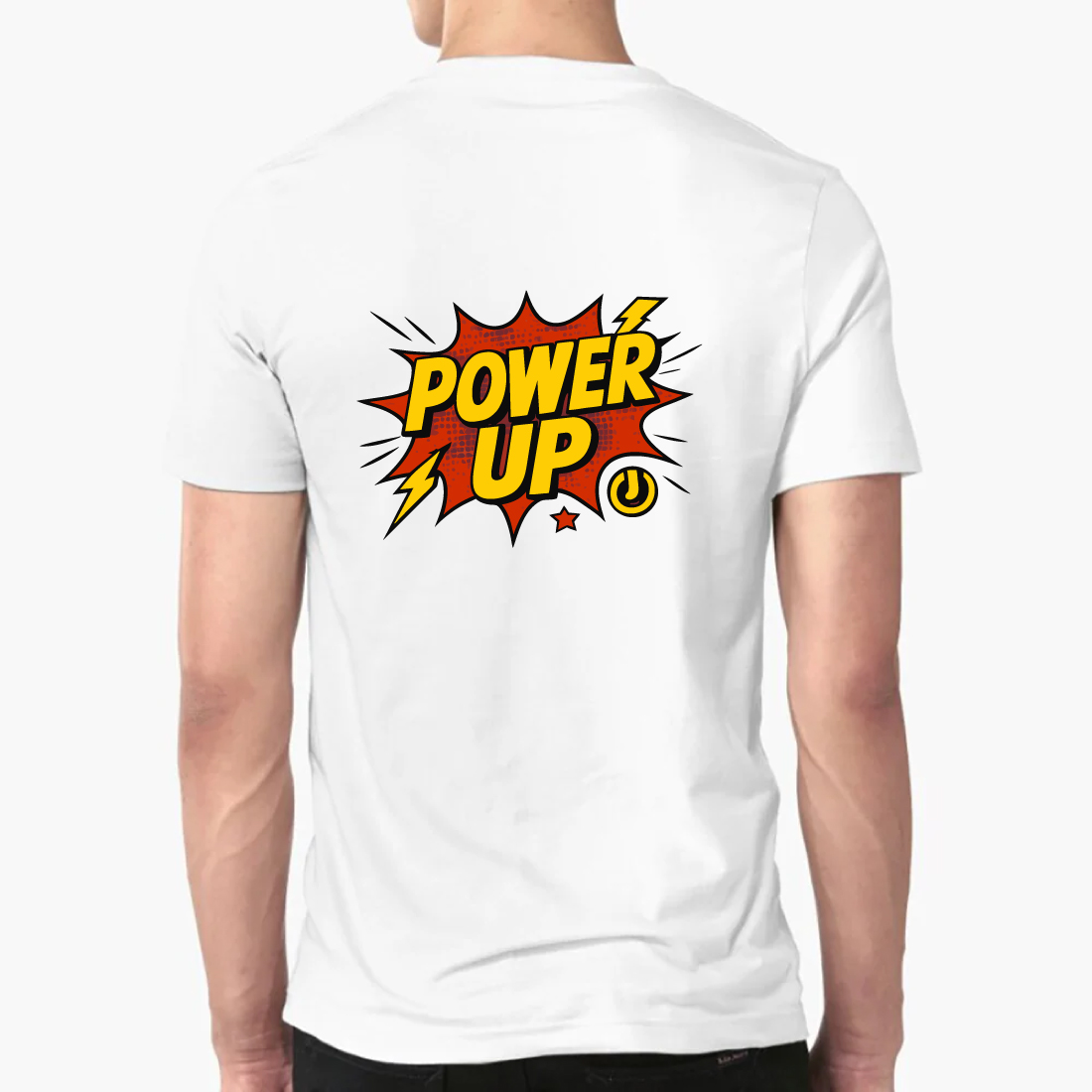 Power Up T-Shirt Comic Book Superhero Pop Art Tee preview image.