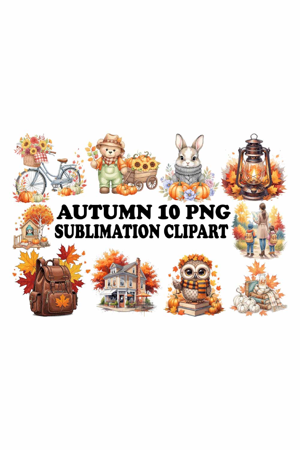 Autumn PNG Sublimation Clipart pinterest preview image.