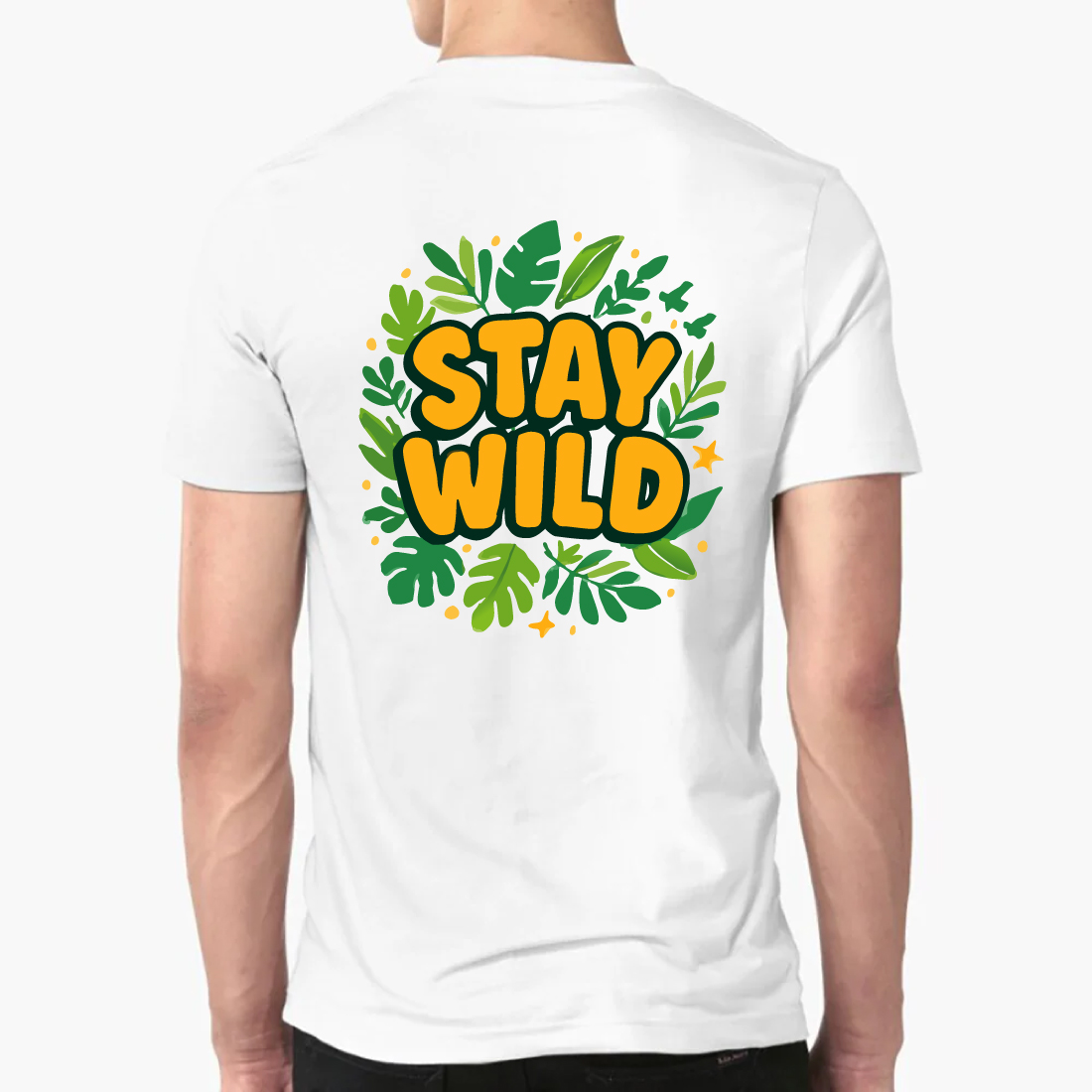 Stay Wild T-Shirt Nature Leaves Tropical Design preview image.
