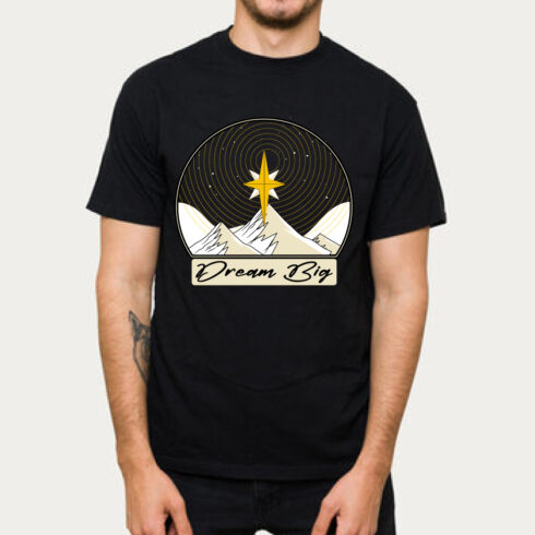 Dream Big Mountain Star T-Shirt - Inspirational Tee cover image.