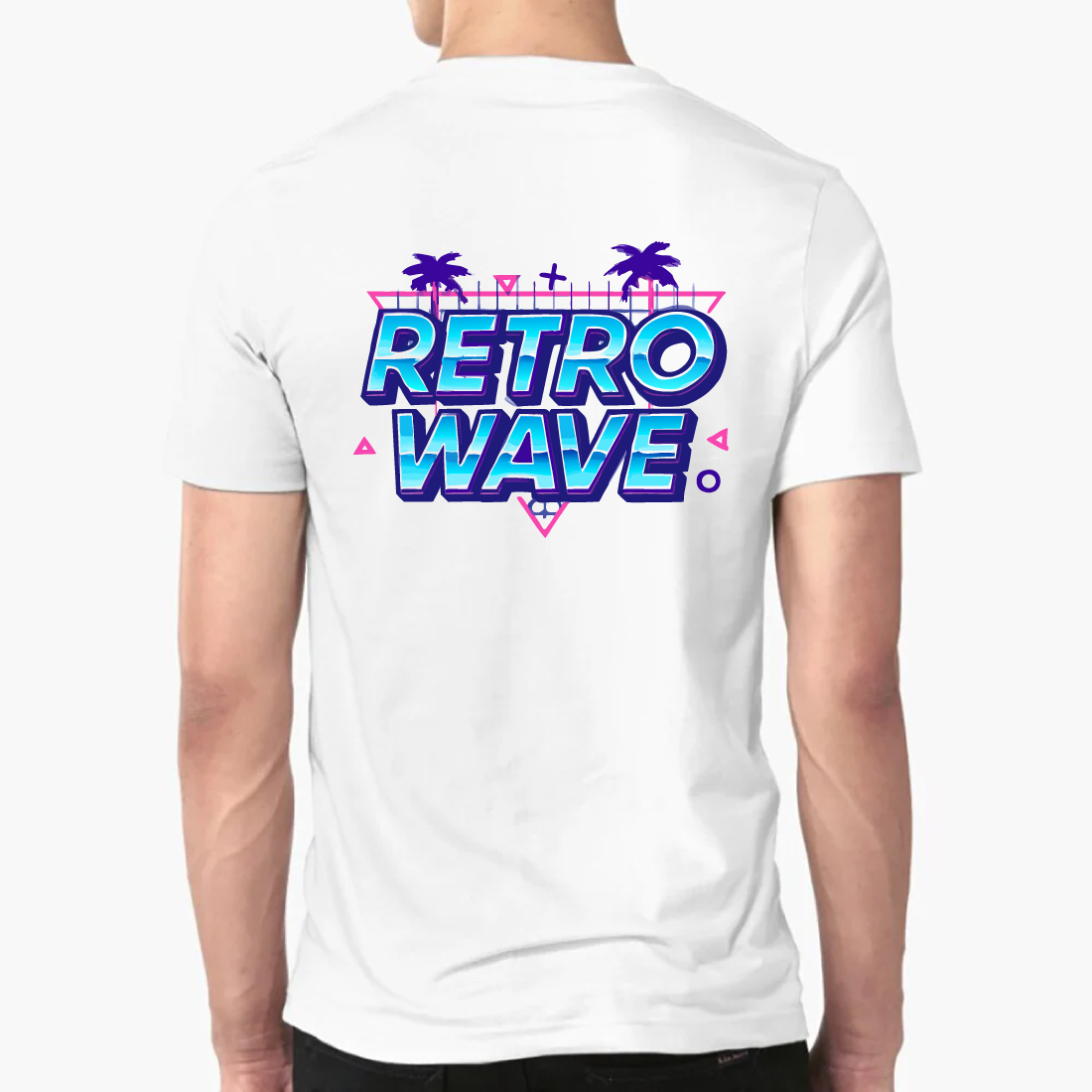 Retro Wave T-Shirt 80s Synthwave Neon Palm Design preview image.
