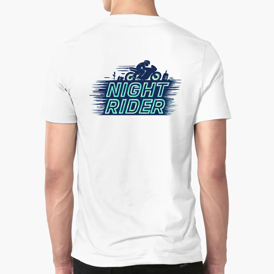 Night Rider T-Shirt Motorcycle Biker Speed Design preview image.