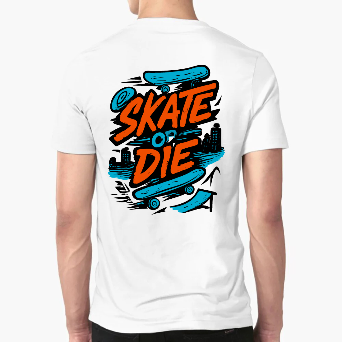 Skate or Die Urban Skateboard T-Shirt Design preview image.