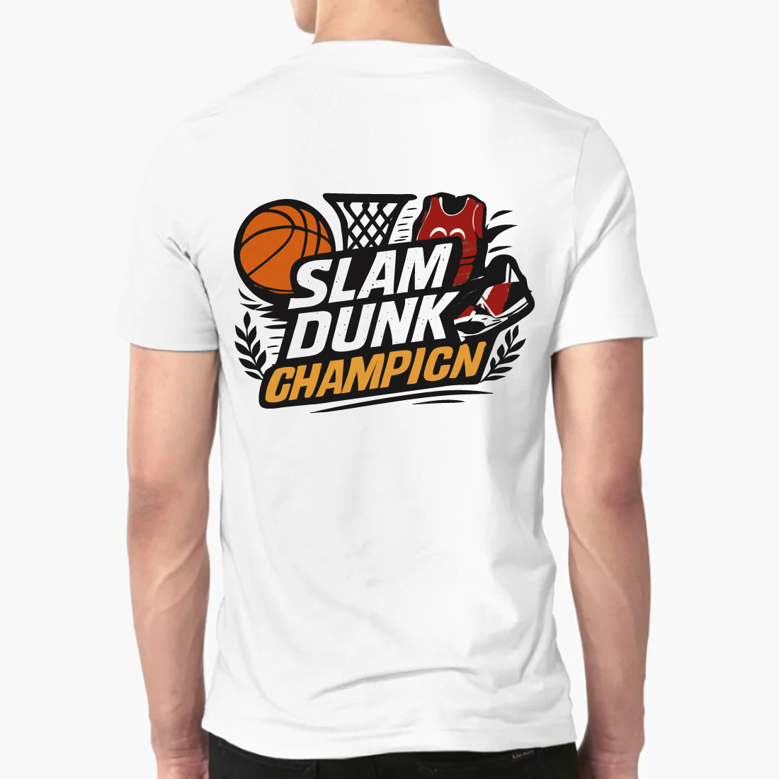 Slam Dunk Champion Basketball Hoop T-Shirt preview image.