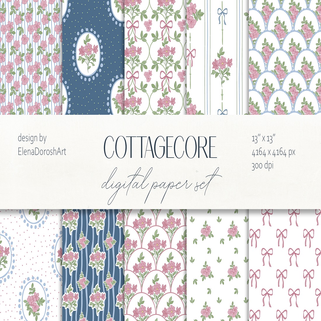2 blooming cottagecore dreams floral pattern collection 143