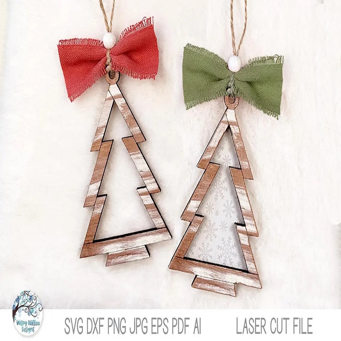 2 farmhouse christmas tree ornament svg 604