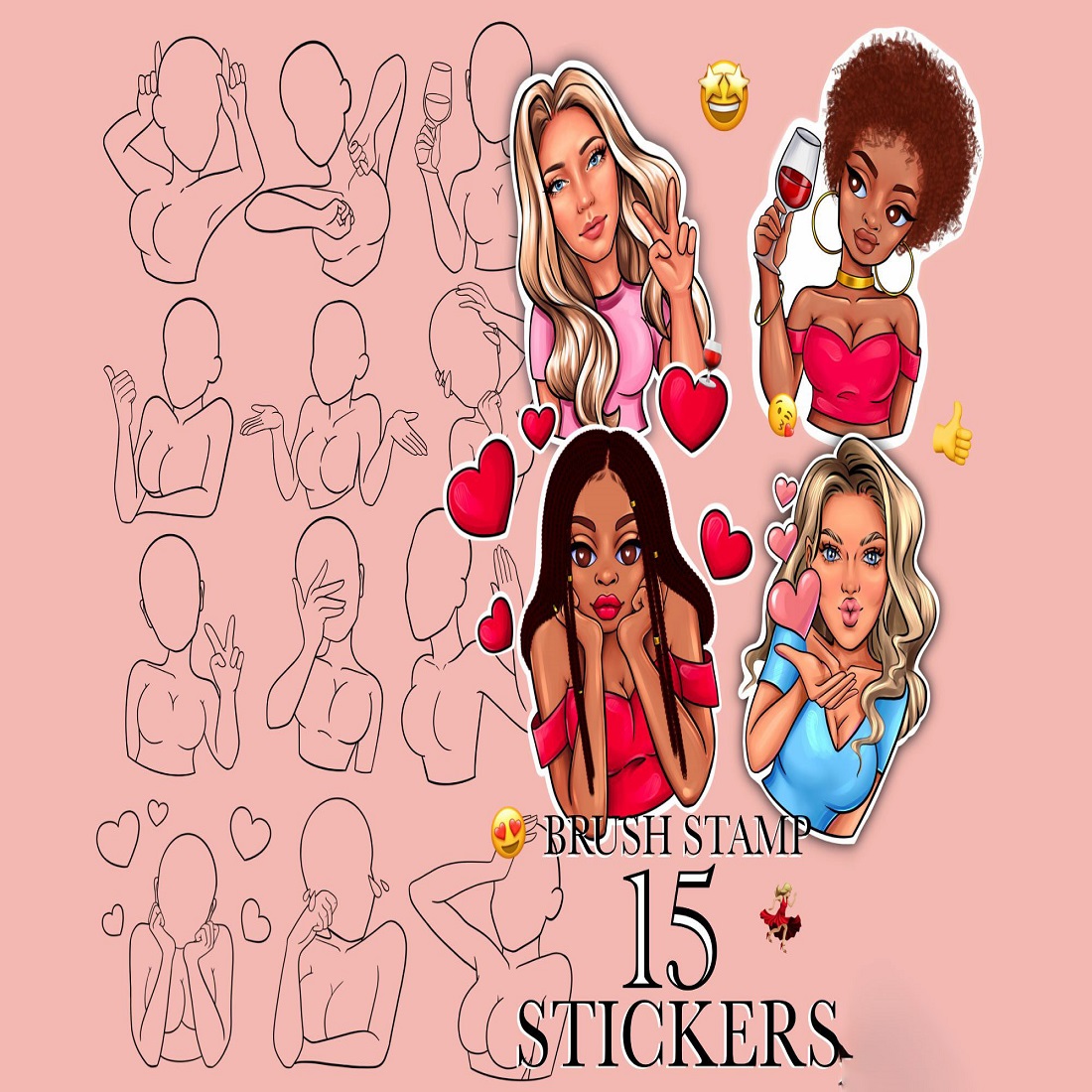 Emoji stickers, emotions stickers cover image.