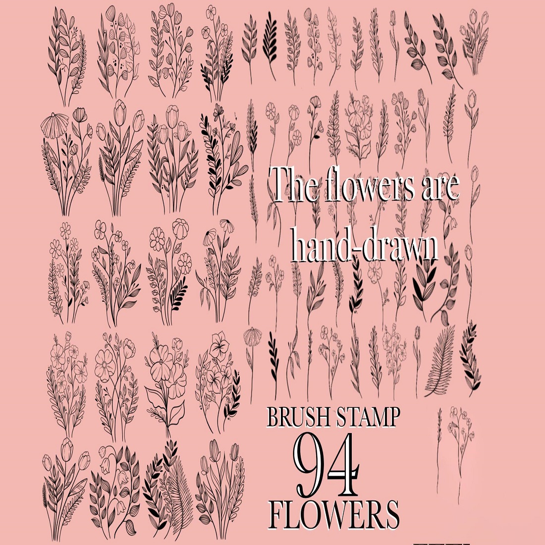 24 flower stamp brushes for procreate 237