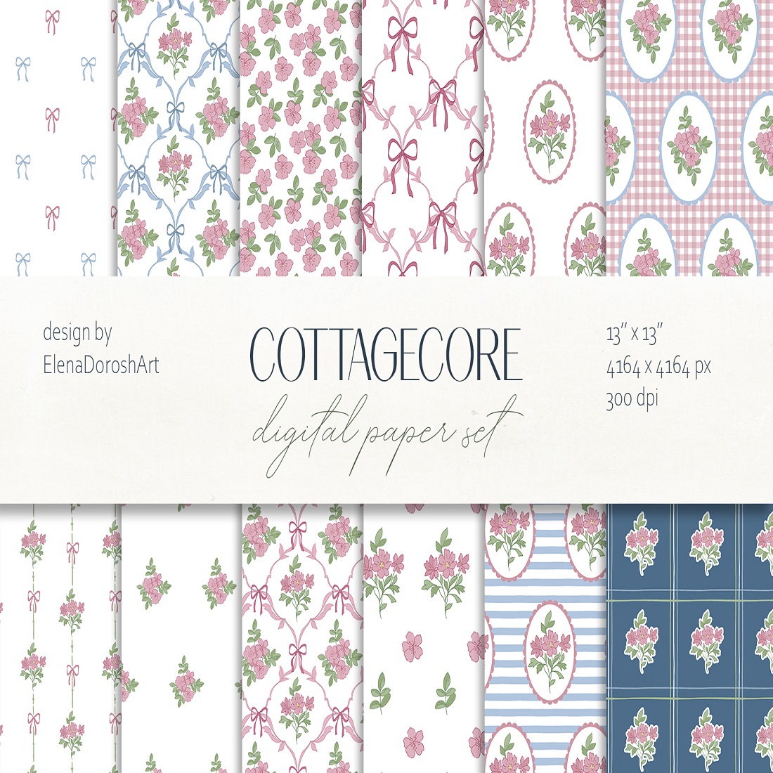 3 blooming cottagecore dreams floral pattern collection 918