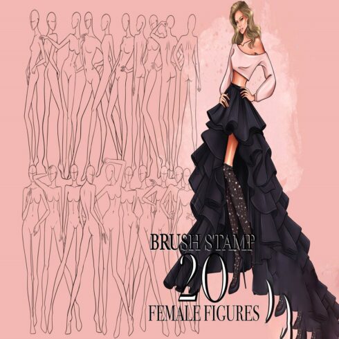 Figure stamps, Girl Procreate stamps cover image.